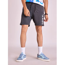 MIXT by Nykaa Fashion Dark Grey Logo Printed Casual Shorts