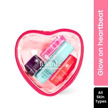 Foxtale Glow On Heart Shape Skincare Kit, For Glowing Skin with Free Pouch, The Perfect Glow Gift