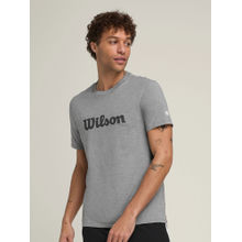 Wilson Men Grey Logo Half Sleeves Regular Fit T-shirt