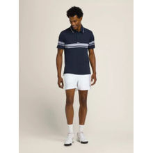 Wilson Men Navy Blue Stripes Polo T-shirt