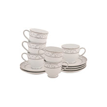 HITKARI POTTERIES Porcelain 12206 Cups & Saucer Set For 6 Premium Quality - Set Of 6