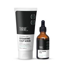 Thriveco Scalp Kit AHA BHA PHA Exfoliating Scalp Scrub & Vitalizing Serum, Cure Dryness, Dandruff.