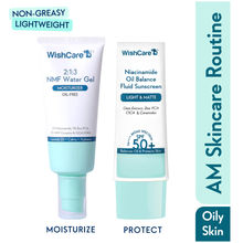 WishCare Oil Balance Fluid Sunscreen and 2:1:3 NMF Water Gel Moisturizer for Oily & Sensitive Skin