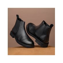Red Tape Men Solid Black Chelsea Boots