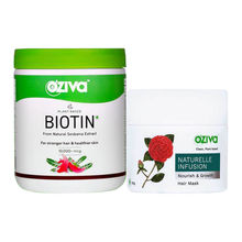 Oziva Stronger Hair Routine (Plant Based Biotin + Naturelle Infusion Nourish & Growth Hair Mask)