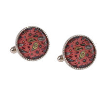 Tossido Pink Printed Metal Cufflink