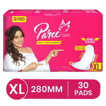 Paree Super Soft & Rash Free 30 Sanitary Pads For Heavy Flow - XL (Tri-Fold)