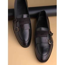 La Botte Men Black Solid Monk Straps