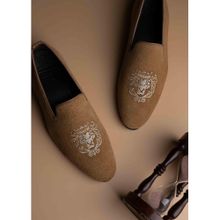 La Botte Men Beige Embroidered Loafers