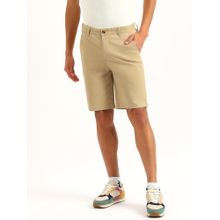 United Colors of Benetton Khaki Solid Slim Fit Chinos Shorts