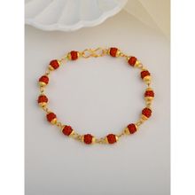 Estele Rudraksha Bracelet for Unisex, Gehena Gold-Plated Spiritual Bracelet