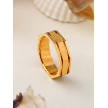 Estele Stylish Band Ring, Gehena Gold Finish Hexagon Design for Men’s