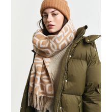 GANT Women Beige Printed Fringed Scarf