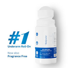 Be Bodywise 4% AHA BHA Fragrance Free Underarm Roll On - With 2% Lactic Acid & Alpha Arbutin