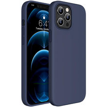 VAKU Liquid Silicon Velvet Touch Proective Case For Iphone 12 | 12 Pro (6.1) - Midnight Blue
