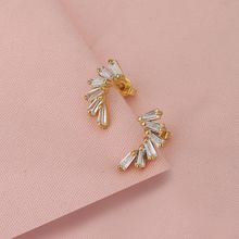 Carlton London Gold Plated Contemporary Studs Earrings