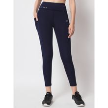 Muscle Torque Gym Yoga High Waist Five Pockets Tights Navy Blue