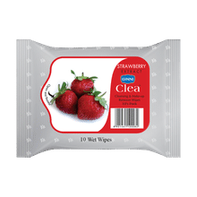 Ginni Clea Cleansing & Makeup Remover Wet Wipes - Strawberry (10 Wipes)