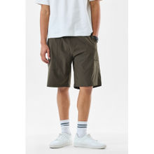 Snitch Men Olive Solid Shorts