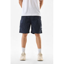 Snitch Men Navy Blue Solid Shorts