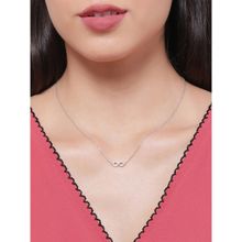 Giva Sterling Silver Dual Ring Pendant With Link Chain For Women(Adjustable)