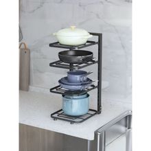 Plantex Buckle Type Pot Rack 4 layer Black