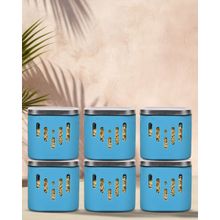 Glasafe Borosilicate Glass Container, Tranquil Teal, 600ml (Pack of 6)