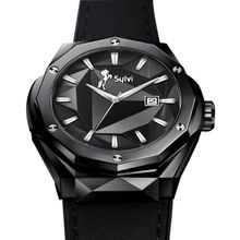 Sylvi Men Imperial Premium Crystal Cut Dial Watches - Black