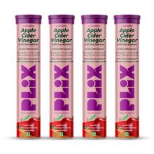 Plix Apple Cider Vinegar L-carnitine Effervescent Tablets- Convert Fat Into Energy- Pack Of 4(60 tablets)