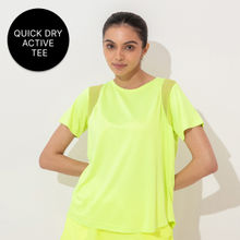 Kica Regular Fit Running Top with Breathe Easy Mesh Panels and Quick-Dry Fabric - Stride Collection Yellow