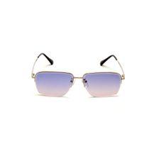 Mespee Gold Half Rim Rectangular Stylish UV Protected Sunglasses (57)