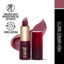 Lakme Forever Matte Lipstick, Made With French Rose Oil Extracts , Mauve Envy