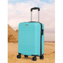 Teakwood Unisex Solid Hard Sided Trolley Bag - Aqua