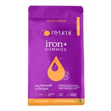 Nyumi Iron+ Gummies with Vitamin B12 and Folic Acid To Reduce Tiredness and Fight Anemia