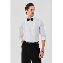 Snitch Men White Solid Full Sleeves Slim Formal Luxe Shirt