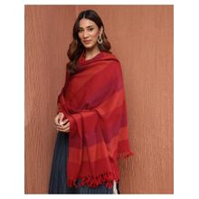 Fabindia Red Wool Hand Woven Shawl