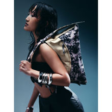 FETTI Women Black Printed Handbag