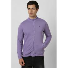 Van Heusen Men Lilac Solid High Neck Sweatshirt