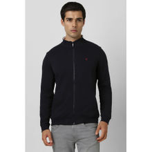 Van Heusen Men Black Solid High Neck Sweatshirt