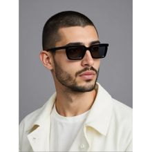 TED SMITH Unisex Rectangle Black Sunglasses With UV Protected Lenses
