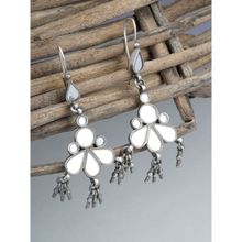 Neeta Boochra Mirror White Glass In This Earring Are Handcrafted In Silver With Ghungroo