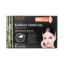 VLCC Activated Bamboo Charcoal Facial Kit for Glowing Skin + Free Rose Water Toner - With Free Toner Rs.170