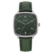 Titan Men Neo Curve 2.0 Green Dial Leather Strap Analog Watch - 1885SL04 (M)