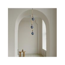 JASMEY HOMES Evil Eye Hand- Painted Iron Hanging Bell - Blue