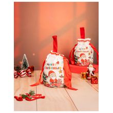 THE ZAPPY BOX Red Canvas Drawstring Christmas Gift Bag