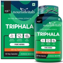 Nourish Vitals Triphala Pure Herbs, 500mg Triphala Extract, Bowel Wellness