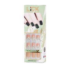 LiCK Beige Nude French Manicure Acrylic Press On Nails Extension With Application Kit