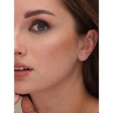 Palmonas 18k Gold Plated Trinal Solitaire Stud Earrings for Women
