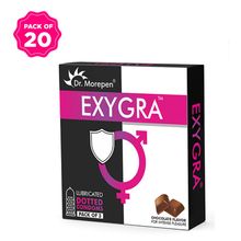 Dr. Morepen Exygra Dotted Condoms - Chocolate Flavour