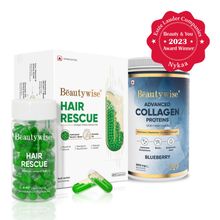 Beautywise Advanced Marine Collagen Proteins Blueberry+ Hair Rescue Keratin & Biotin Combo